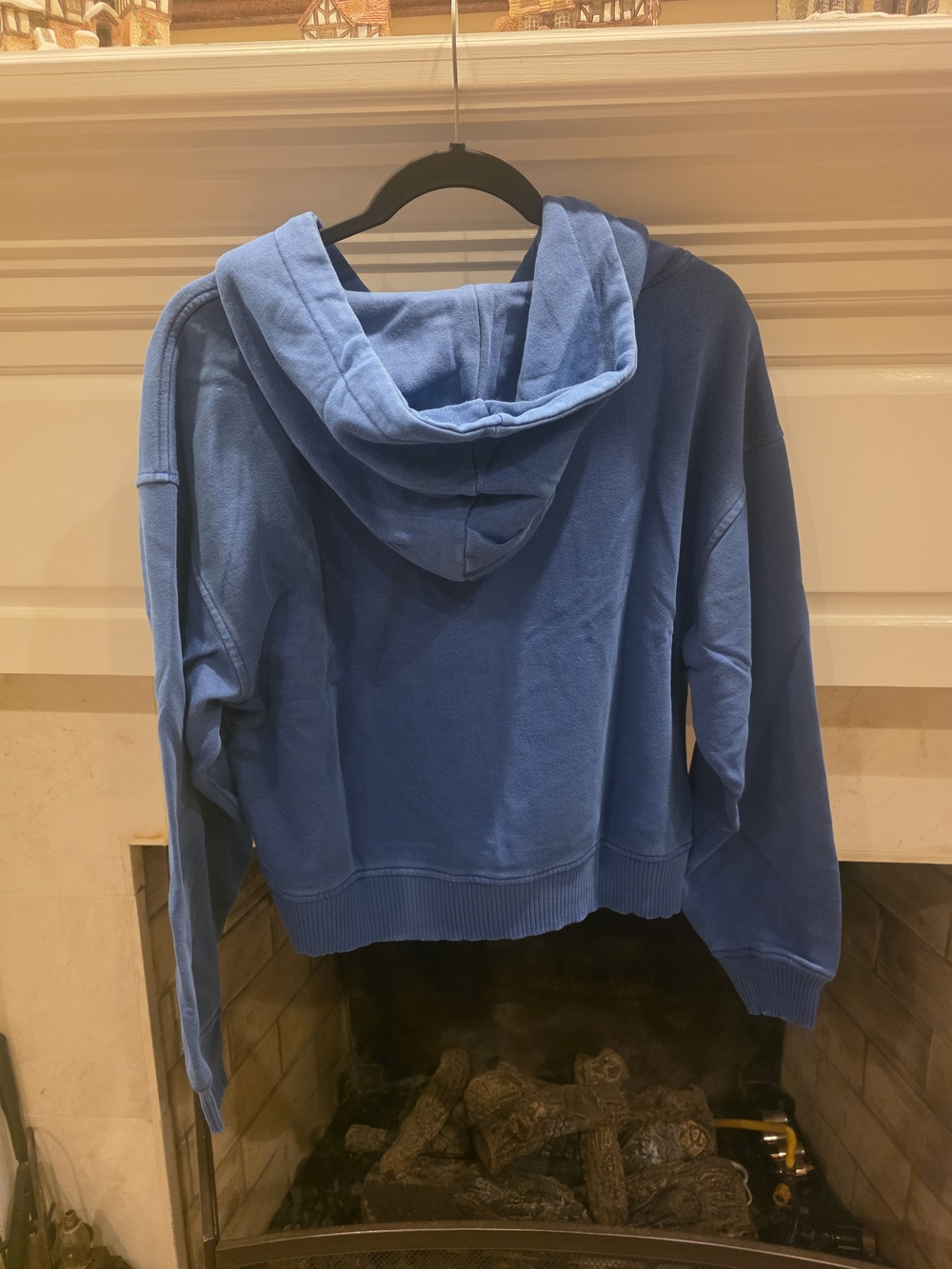 Zenana Outfitters Blue Quarter-Zip Hooded Sweatshirt - Picture 2 of 4